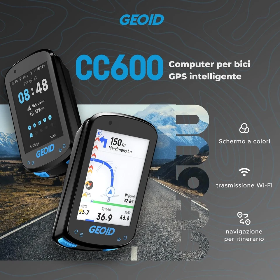 CC600 Ciclocomputer Bici GPS, Navigazione, 2,4" Schermo a Colori, Allenamento Ci - Immagine 3 di 4