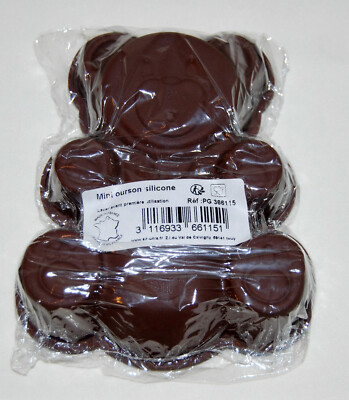 From France SIF Mini Brown Teddy Bear Silicone Baking or Craft Mold 5'' X 6.5''