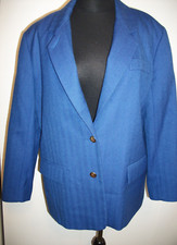 Avoca Collection Womens Med Blue Pure Wool Plaid Blazer Ireland