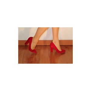 escarpins rouge daim