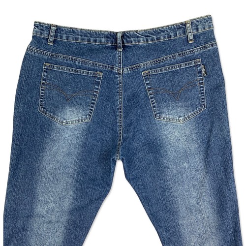 Pantalones de mezclilla vintage Y2K azul oscuro corte bootcut 18 - Imagen 3 de 5