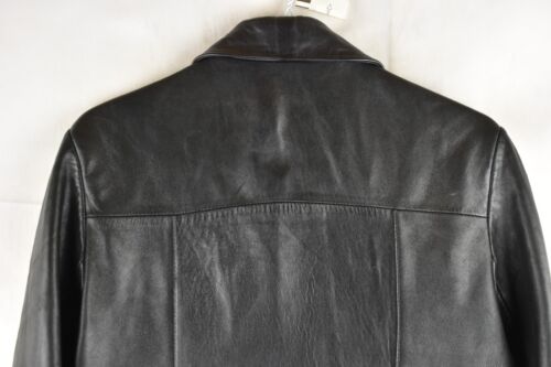 Guess Collection Womans Vintage Matrix Long Leather Soft Jacket Size M Collared - Picture 10 of 11