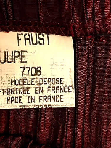 FAUST PARIS FORMAL WEAR A-LINE TIERED CRINKLE SKIRT sz T3 FR/L US made in FRANCE - Picture 9 of 10