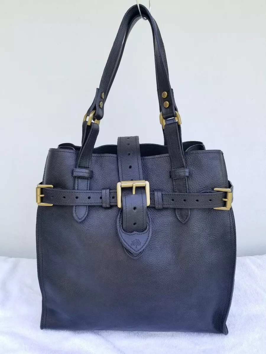 Authentic Mulberry Handbag Leather Shoulder Bag Black Women - giantvietnam