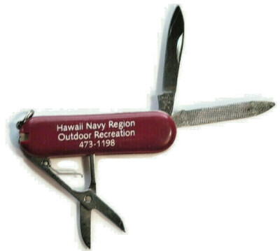 Hawaii Navy Region Compliments Knife Multi Tool Blades Hunting Camping Red
