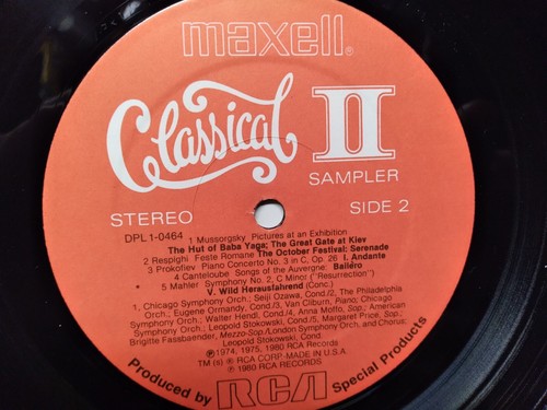Maxell Classical II Sampler vinyl LP Maxell – DPL 1-0464 1980 - Picture 5 of 7