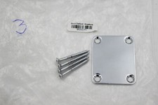Chrome Guitar Neck Plate Fender-Sized w/ Neck Screws