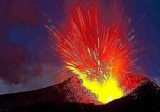 QUADRI MODERNI POSTER PAESAGGIO 100X70 NATURA VULCANO ERUZIONE LAVA VESUVIO