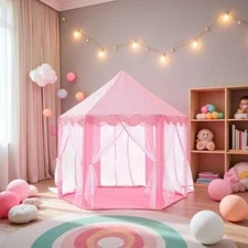 Princess Tent Girls Large Playhouse Kids Castle Play Tent with Star Lights Toy