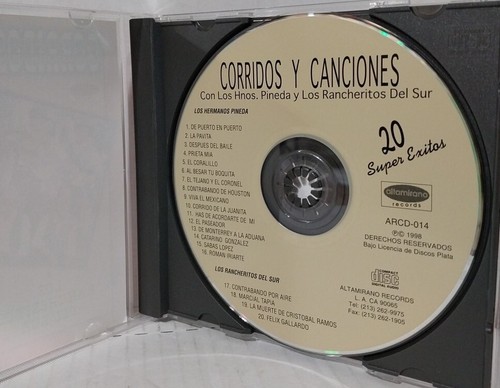 Corridos y Canciones 20 Super Exitos Los Hermanos Pineda y (CD LN 634714501425) - Picture 2 of 3