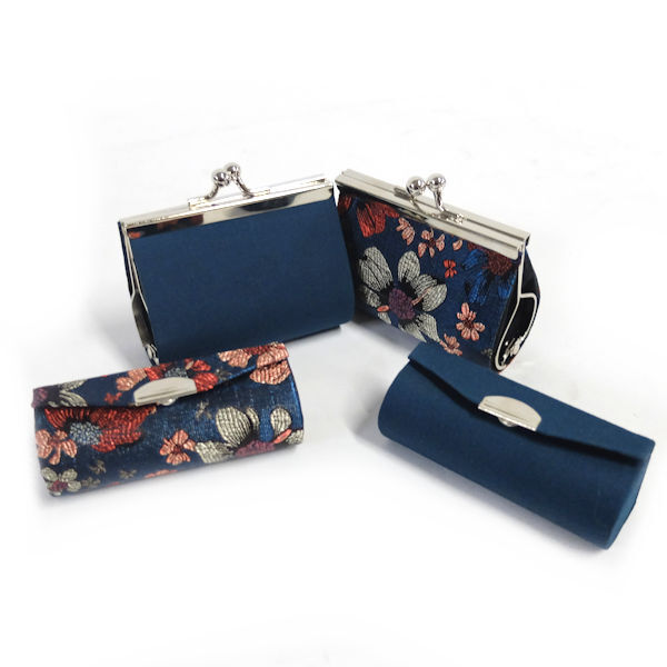Women's 4-Piece Coin Purse and Lipstick Case Set in Blue/Floral