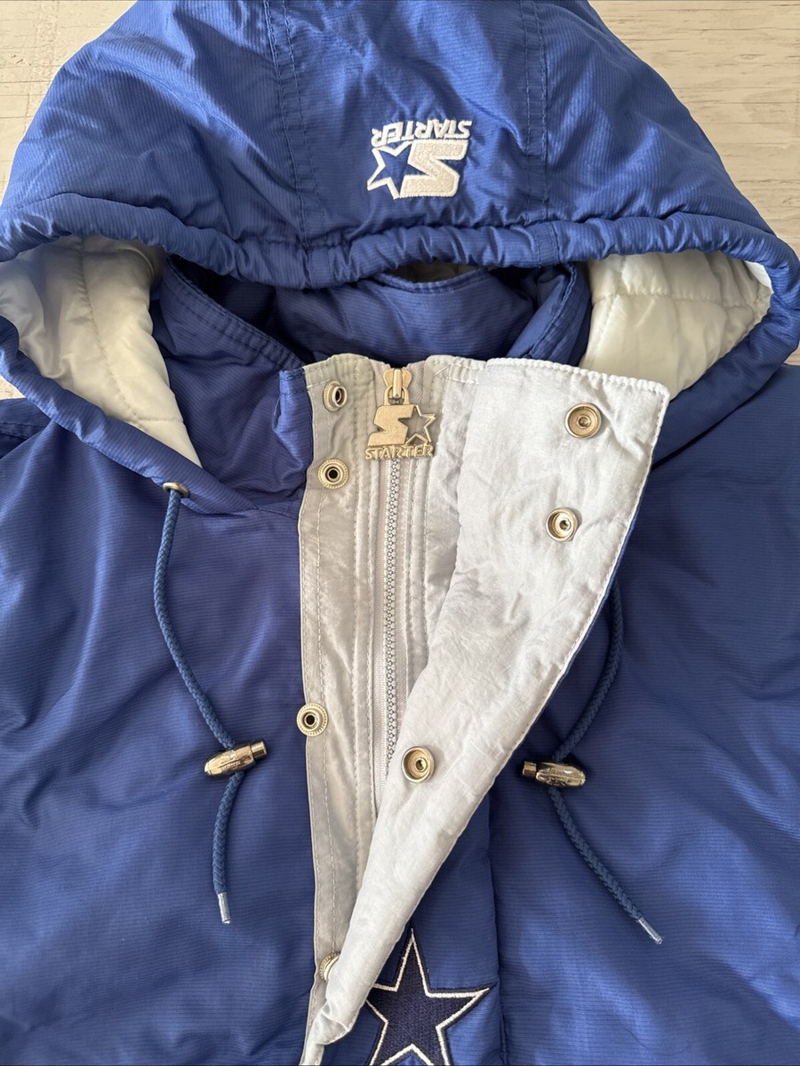 STARTER COWBOYS フード付きジャケット Lサイズ NFL Dallas Starter Men's Crinkle Half Zip Retro Pullover