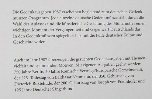 6 Gedenkprägungen 1987 zu den 10 DM - Münzen Polierte Platte Silber - Legierung - Picture 3 of 5