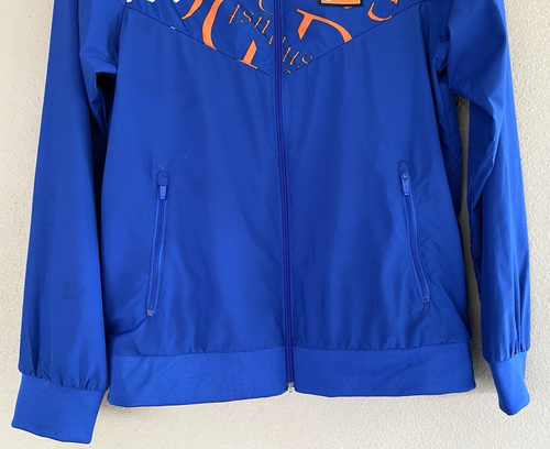 Nike Windbreaker Jacket Boy's Youth Size Large Blue/Orange Hooded Zip Up Pockets - Picture 3 of 11