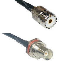 RFC195 SO239 UHF Female to BNC FEMALE BIG BULKHEAD Coax RF Cable USA-Ship Lot