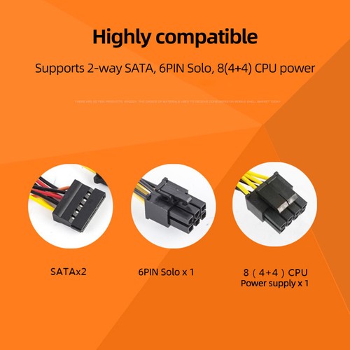 Computer Power Supply Dual 6Pin Desktop PSU 2 SATA Six Protection for Desktop PC - Afbeelding 10 van 12