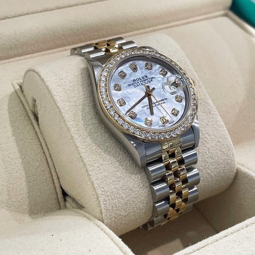 ROLEX DATEJUST 31mm MOTHER OF PEARL 2-TONE JUBILEE DIAMOND BEZEL ref: 68273 - Picture 3 of 10