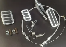 Aluminum 2 Pad Gas Pedal+Brake Clutch Pad & SS 36" Throttle Cable & Bracket Kit