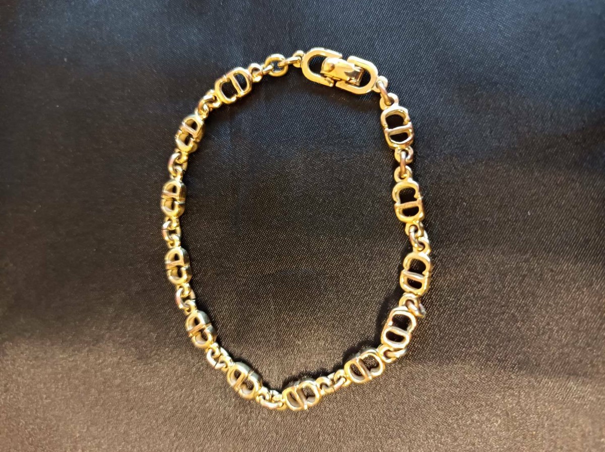 アクセサリー Dior Vintage CD Logo gold bracelet CHRISTIAN DIOR Bracelet Bangle Chain AUTH Logo Vintage CD