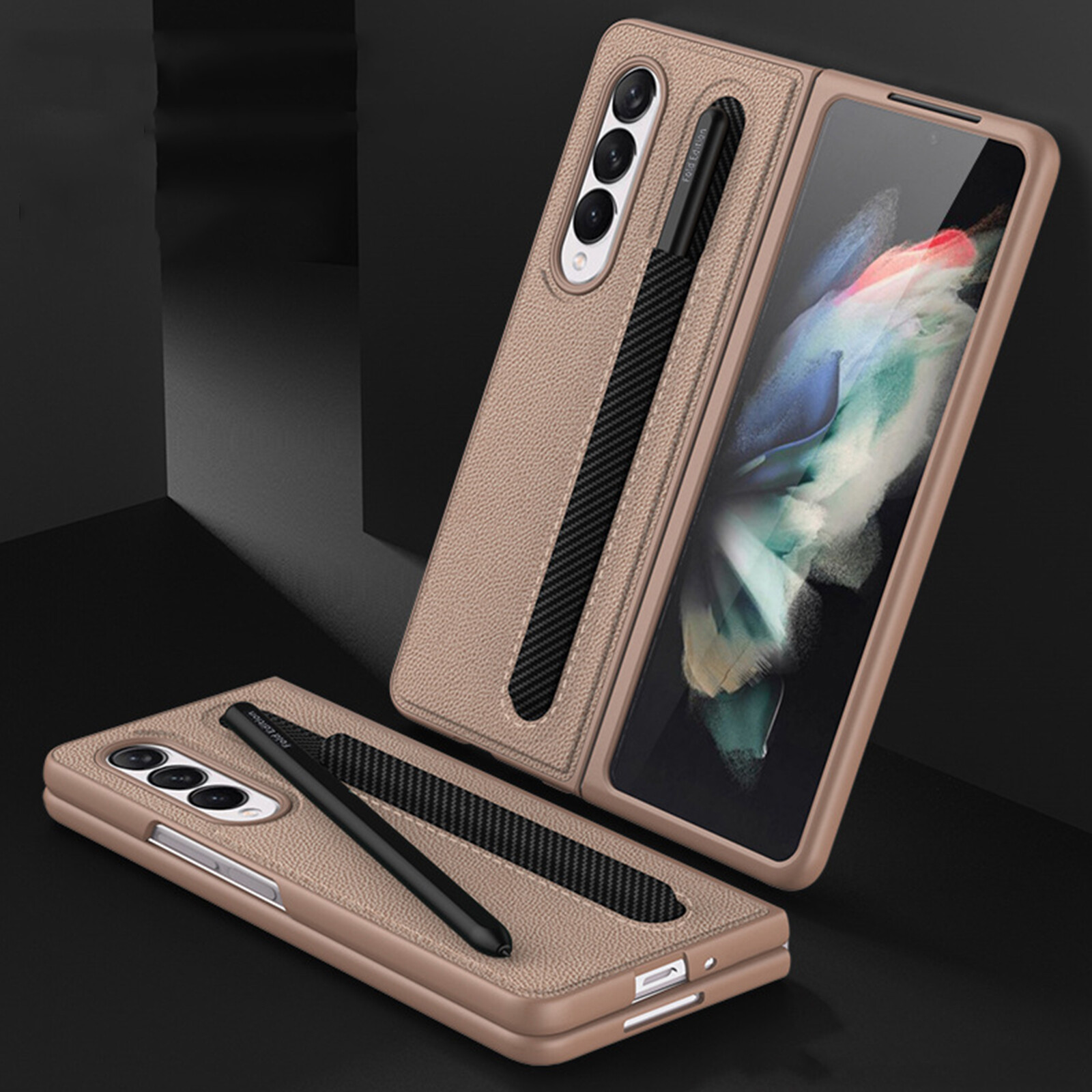 Protective Galaxy Z Fold 3 Phone Case with S Pen Slot-image