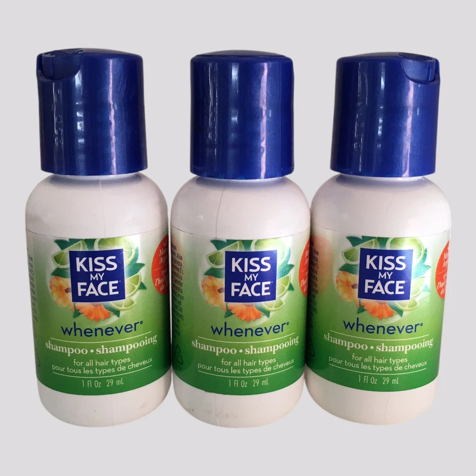 Lot of 3) Kiss My Face Whenever Travel Size Shampoos with Green Tea and Lime 1oz - Image 4 of 4