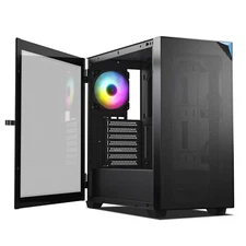 VETROO AL800 Black Mid Tower PC Computer Case E-ATX/ATX Tempered Glass Type-C