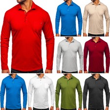 Poloshirt Hemd T-Shirt Polo Langarm Casual Ba...