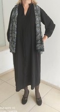 GAP NEW Black Long Straight Oversized V-Neck Long Sleeve Lined Dress Sz. M