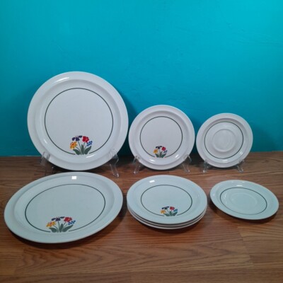 Anchor Hocking Greenhouse NINA C8700/42 - SET OF 8 Stoneware Plates 3 Sizes 