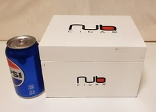 Nub Cigar Humidor. White Lacquered Wood Cigar Humidor. Felt Bottom. 