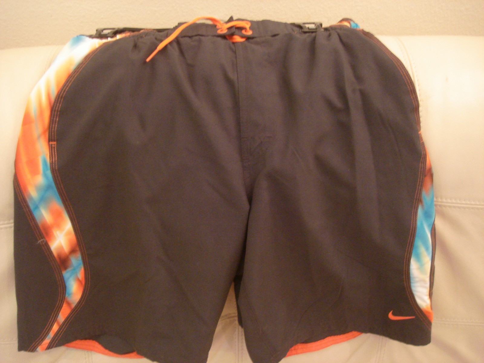 orange nike swim shorts