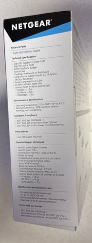 NETGEAR GS108LP 8-PORT GIGABIT ETHERNET POE UNMANAGED SWITCH - Picture 11 of 12