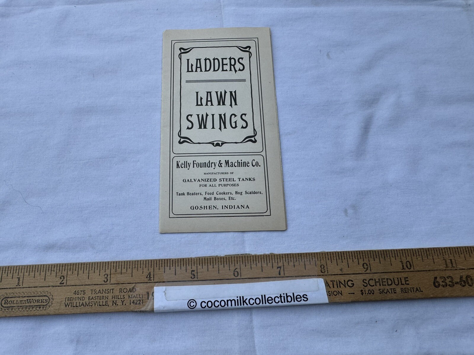 1920's Sales Brochure Ladders Lawn Swings Kelly Foundry Machine Goshen Indiana
