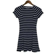 BDG Urban Outfitters Striped Blue and White Short Sleeve Mini Dress Size Small