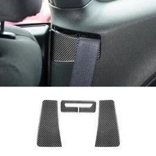 For Dodge Challenger 2015-2020 3Pcs Safety Belt Trim Cover Decor Carbon Fiber