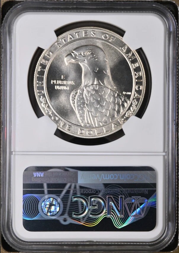 :1983 P $1-SILVER XXIII-OLYMPIC DISCUS COMMEMORATIVE NGC MS 69 R2 HIGHEST GRADES - Image 2 of 2