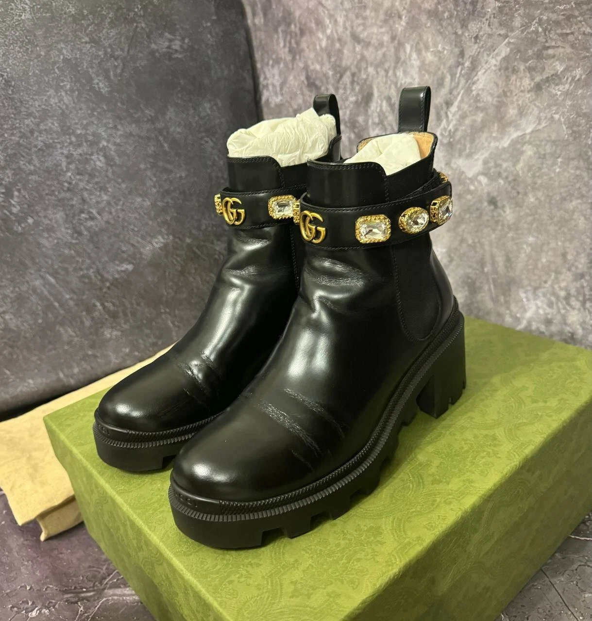 Bottes noires GUCCI Trip 37 taille