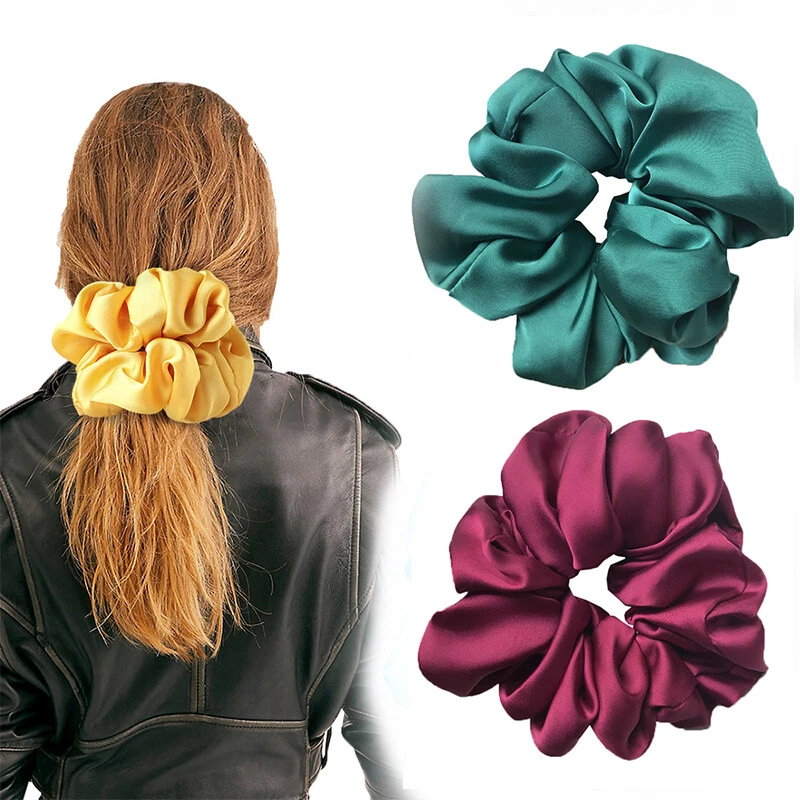 Extra Large Oversized Scrunchies Hair Band Satin Cloth Ponytail Elastic Bobble△↗ - Image 2 of 4