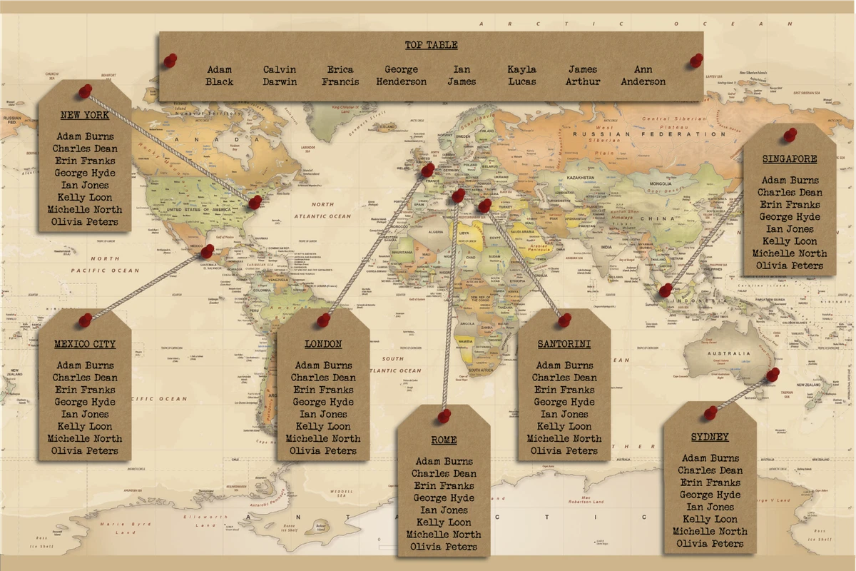 World Map Seating Plan