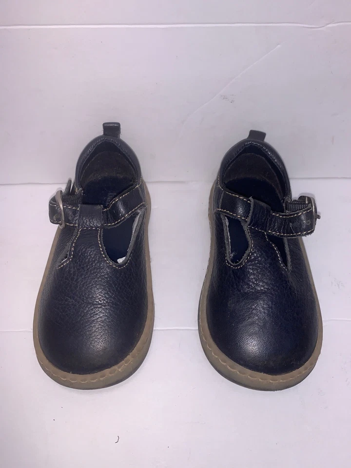 ZAPATOS PLANOS BABY GAP TALLA 6 M CUERO AZUL MARINO MARY JANE NIÑAS HR-7 Foto 2 de 4
