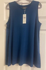 NWT $98 Eileen Fisher Atlantis Fine Jersey Crew Neck Long Shell M L XL