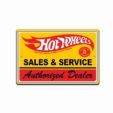 Hot Wheels Tin Metal Sign Toy Metal Cars Garage Man Cave Authorized Dealer