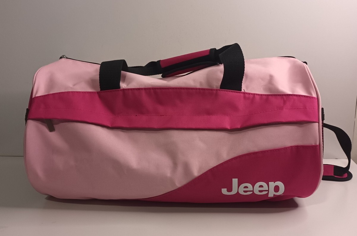 Jeep Duffle Bag Travel Equipment Canvas Gym Mid Size Pink Shoulder
