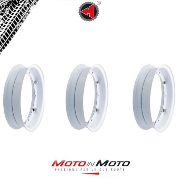 KIT 3 Felgen Weiß 3.50 -10 Piaggio Vespa PX 80 125 150 200 LML-image