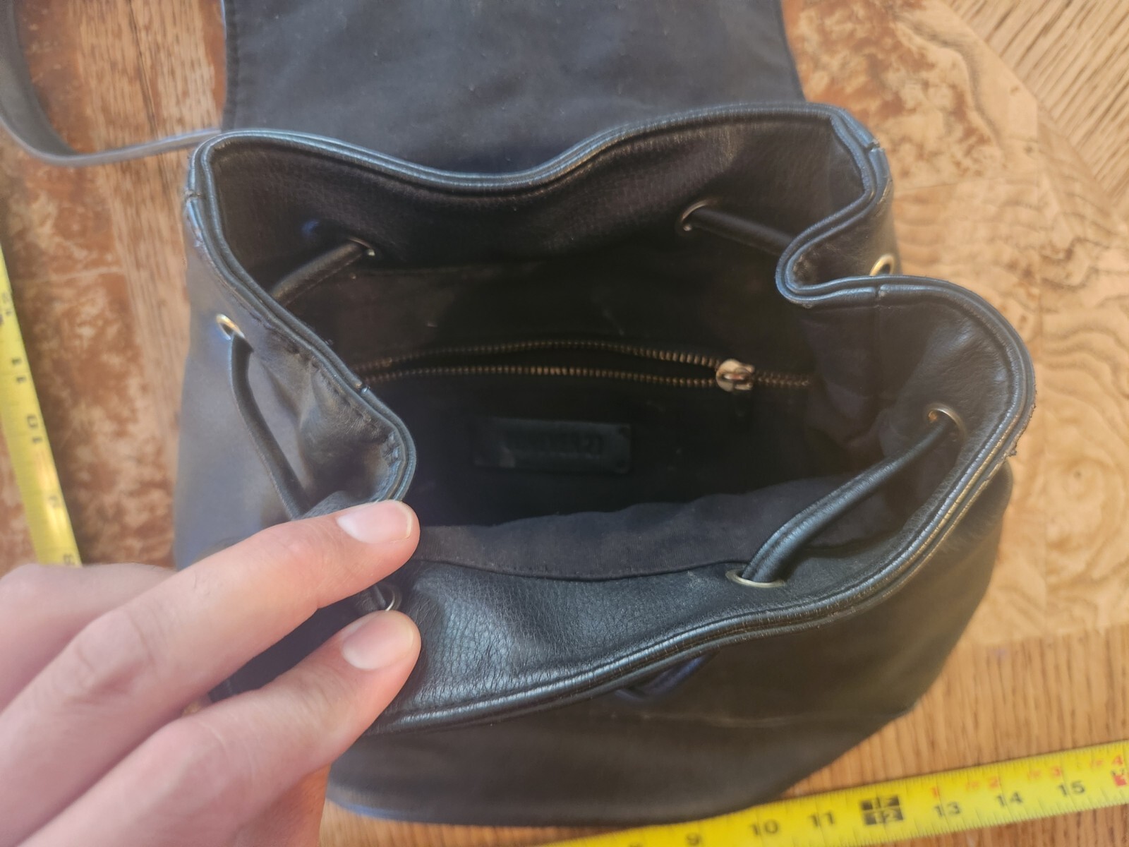 Small Backpack Black Mini  Drawstring Handbag For… - image 2