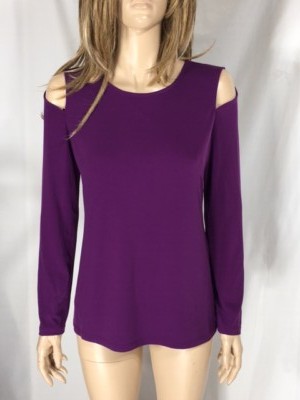 Women's NWT INC Garden Party Purple Cold-Shoulder Top