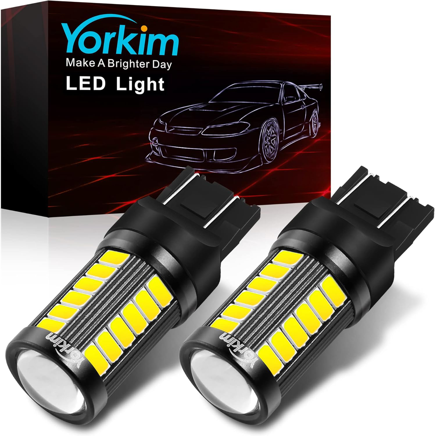 Yorkim 7440 Led Bulb Bright White Lights, T20 Led Bulbs, 7443 Led Bulbs, 7441 -