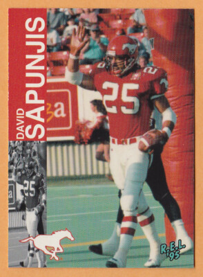 David Sapunjis 1995 REL CFL card #15 Calgary Stampeders  Western Mustangs
