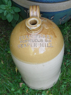 Rare Evan Perry Portcullis Inn Staple Hill Bristol Stoneware Flagon c1891 1903