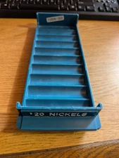 Major Metalfab MMF $20 Nickel Blue Coin Roll Tray Bank Teller Money Tray